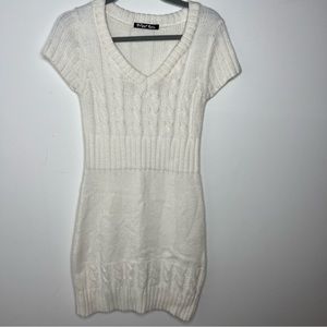 Cream Cableknit Sweater Dress Size S Small Planet Gold